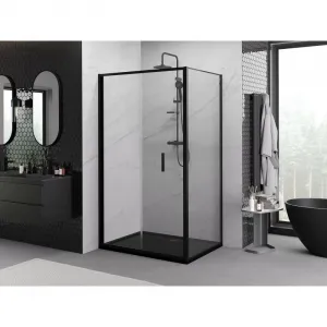 MEXEN/S - Exo sprchovací kút skladacie dvere 100 x 80, transparent, čierna 816-100-080-70-00