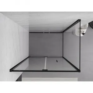 MEXEN/S - Exo sprchovací kút skladacie dvere 100 x 80, transparent, čierna 816-100-080-70-00