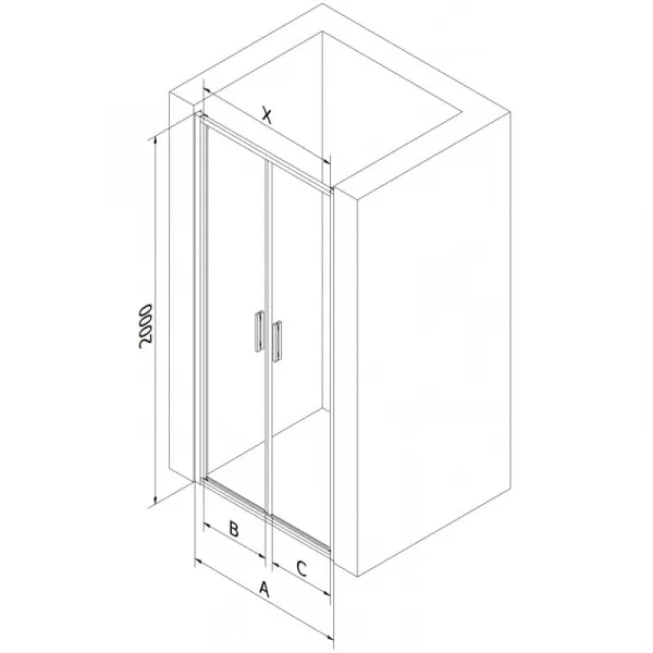 MEXEN - Exo sprchové dvere krídlové 80, transparent, chróm 814-080-000-01-00
