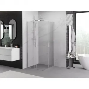 MEXEN/S - Exo štvorcový posuvný sprchovací kút 70 x 70, transparent, chróm 8111-070-070-01-00