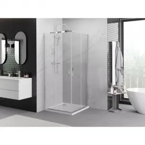 MEXEN/S - Exo štvorcový posuvný sprchovací kút 70 x 70, transparent, chróm 8111-070-070-01-00