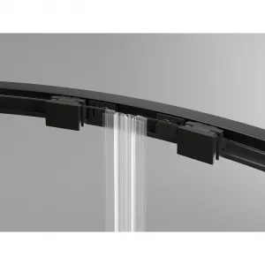 MEXEN/S - Exo štvrťkruhový posuvný sprchovací kút 80 x 80, transparent, čierna 8132-080-080-70-00