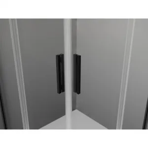 MEXEN/S - Exo štvorcový posuvný sprchovací kút 80 x 80, transparent, čierna 8111-080-080-70-00