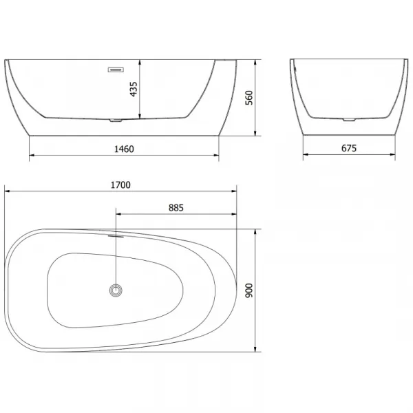 Mexen Giada 170 x 90 cm 52741709000-01