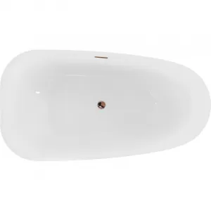 Mexen Giada 170 x 90 cm, biela lesklá, prepad ružové zlato - 52741709000-60