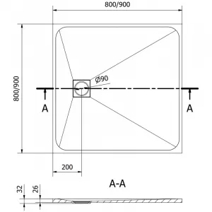 MEXEN - Bert štvorcová sprchová vanička SMC 80 x 80, biela 4K108080