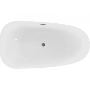 MEXEN/S - Giada voľne stojaca vaňa 170 x 90, biela lesk, sifón a prepad grafit metal 52741709000-95