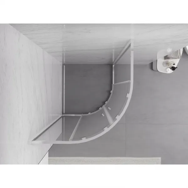 MEXEN/S - Exo štvrťkruhový posuvný sprchovací kút 80 x 80, transparent, chróm 8132-080-080-01-00