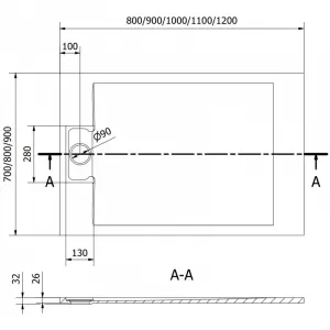 MEXEN - Otto obdĺžniková sprchová vanička SMC 110 x 80, biela 4N108011