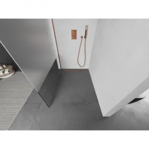 MEXEN/S - Kioto L Sprchová zástena WALK-IN 70 x 200, transparent/dekor, ružové zlato 800-070-103-60-35