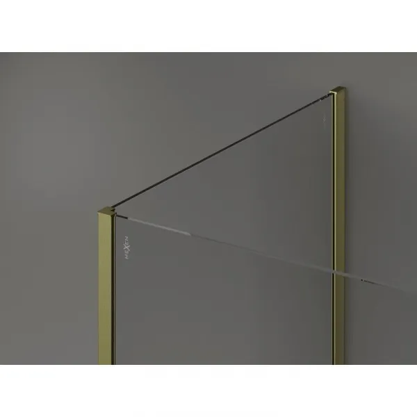 MEXEN/S - Kyoto Sprchová zástena WALK-IN 100 x 75 x 40, transparent, zlatá kartáčovaná 800-100-075-221-55-00-040