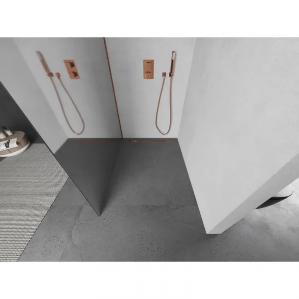 MEXEN/S - Kioto L Sprchová zástena WALK-IN 90 x 200, zrkadlové, ružové zlato 800-090-103-60-50