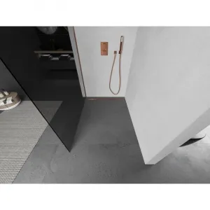 MEXEN/S - Kioto L Sprchová zástena WALK-IN 80 x 200, grafit, ružové zlato 800-080-103-60-40