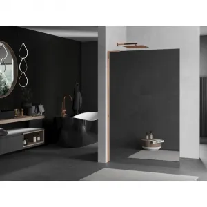 MEXEN/S - Kioto L Sprchová zástena WALK-IN 120 x 200, zrkadlové, ružové zlato 800-120-103-60-50