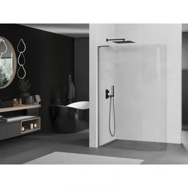 MEXEN/S - KiotoL Sprchová zástena WALK-IN 90 x 200, transparent, grafit metal 800-090-103-95-06