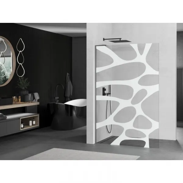MEXEN/S - KiotoL Sprchová zástena WALK-IN 120 x 200, biela vzor, grafit metal 800-120-103-95-97