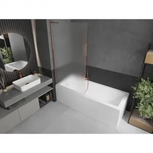 MEXEN/S - Next L vaňová zástena FIX 90 x 150, dekor, ružové zlato 895-090-000-03-30-60