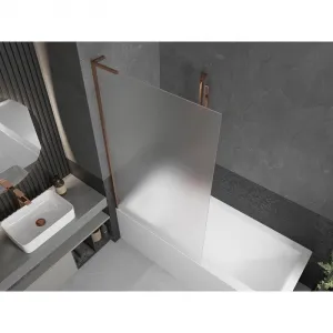 MEXEN/S - Next L vaňová zástena FIX 100 x 150, dekor, ružové zlato 895-100-000-03-30-60