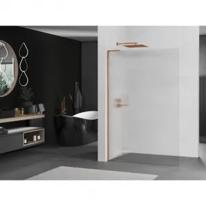 MEXEN/S - Kioto L Sprchová zástena WALK-IN 100 x 200, prúžky, ružové zlato 800-100-103-60-09