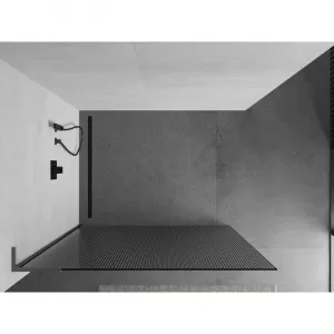 MEXEN/S - Kioto L Sprchová zástena WALK-IN 70 x 200, prúžky, grafit metal 800-070-103-95-09