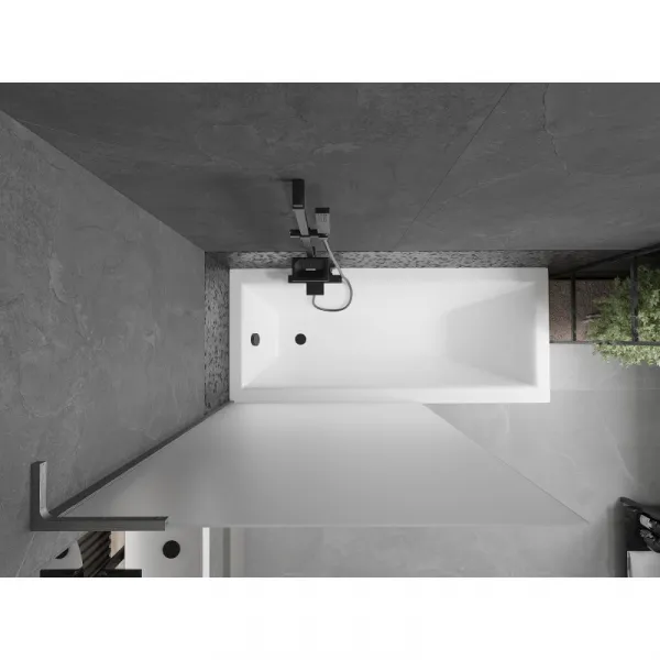 MEXEN/S - Next L vaňová zástena FIX 100 x 150, vzor, gun gray kartáčovaný 895-100-000-03-30-66