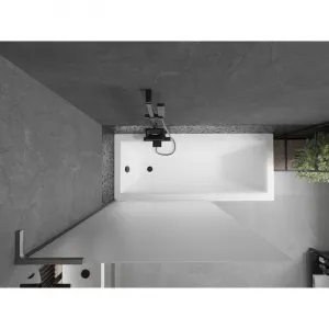 MEXEN/S - Next L vaňová zástena FIX 100 x 150, vzor, gun gray kartáčovaný 895-100-000-03-30-66
