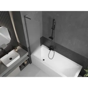 MEXEN/S - Next L vaňová zástena FIX 50 x 150, vzor, gun gray kartáčovaný 895-050-000-03-30-66