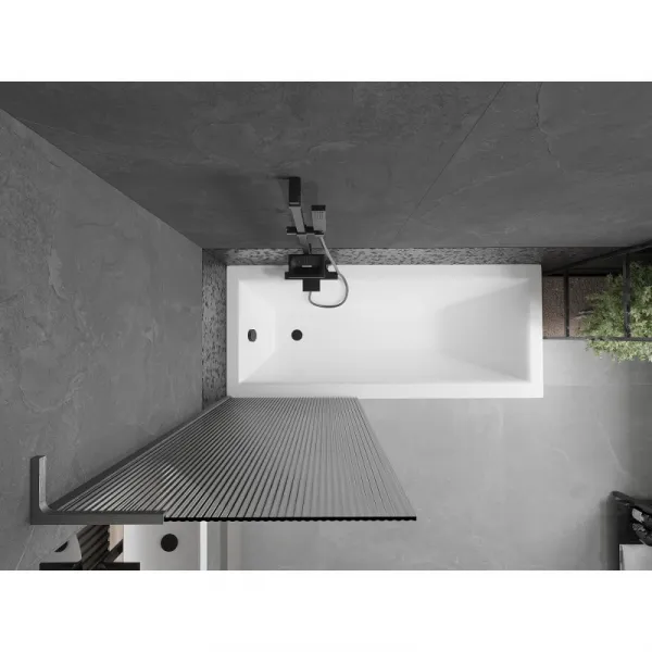 MEXEN/S - Next L vaňová zástena FIX 70 x 150, prúžky, grafit kartáčovaná 895-070-000-03-09-66
