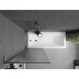 MEXEN/S - Next L vaňová zástena FIX 70 x 150, prúžky, grafit kartáčovaná 895-070-000-03-09-66