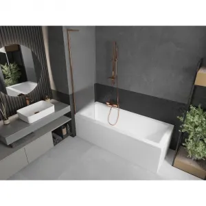 MEXEN/S - Next L vaňová zástena FIX 50 x 150, dekor, ružové zlato 895-050-000-03-30-60