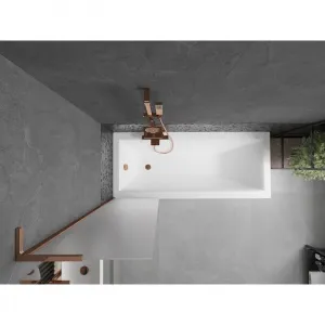 MEXEN/S - Next L vaňová zástena FIX 50 x 150, dekor, ružové zlato 895-050-000-03-30-60
