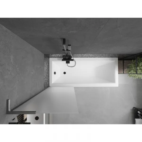 MEXEN/S - Next L vaňová zástena FIX 60 x 150, vzor, gun gray kartáčovaný 895-060-000-03-30-66