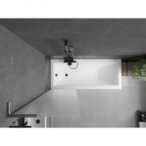 MEXEN/S - Next L vaňová zástena FIX 60 x 150, vzor, gun gray kartáčovaný 895-060-000-03-30-66