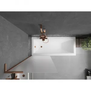 MEXEN/S - Next L vaňová zástena FIX 70 x 150, dekor, ružové zlato 895-070-000-03-30-60