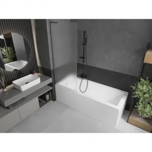MEXEN/S - Next L vaňová zástena FIX 70 x 150, vzor, gun gray kartáčovaný 895-070-000-03-30-66