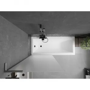 MEXEN/S - Next L vaňová zástena FIX 80 x 150, vzor, gun gray kartáčovaný 895-080-000-03-30-66