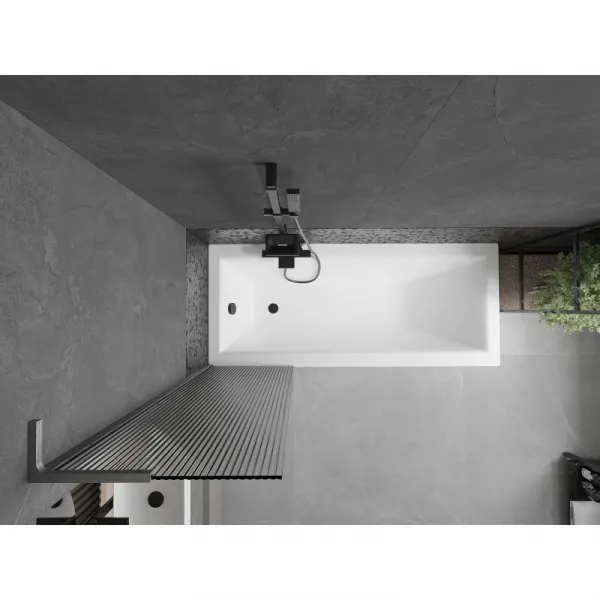 MEXEN/S - Next L vaňová zástena FIX 50 x 150, prúžky, grafit kartáčovaná 895-050-000-03-09-66