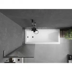 MEXEN/S - Next L vaňová zástena FIX 50 x 150, prúžky, grafit kartáčovaná 895-050-000-03-09-66
