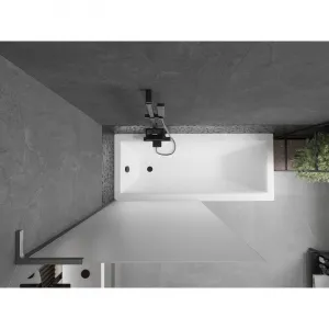 MEXEN/S - Next L vaňová zástena FIX 90 x 150, vzor, gun gray kartáčovaný 895-090-000-03-30-66