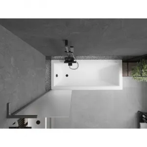 MEXEN/S - Next L vaňová zástena FIX 50 x 150, dekor, grafit metal 895-050-000-03-30-95