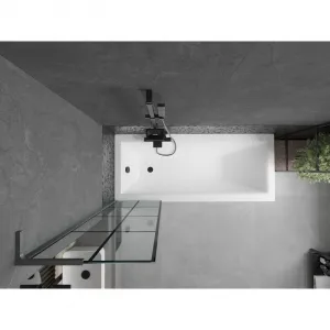 MEXEN/S - Next L vaňová zástena FIX 50 x 150, čierna vzor, grafit metal 895-050-000-03-77-95
