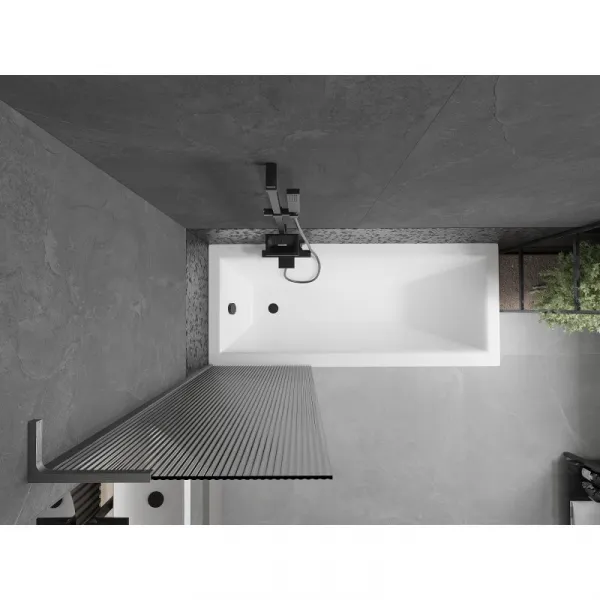 MEXEN/S - Next L vaňová zástena FIX 60 x 150, prúžky, grafit kartáčovaná 895-060-000-03-09-66