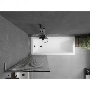 MEXEN/S - Next L vaňová zástena FIX 60 x 150, prúžky, grafit kartáčovaná 895-060-000-03-09-66