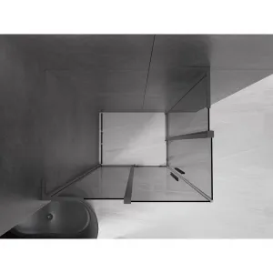 MEXEN/S - Velar L Duo sprchovací kút, posuvné dvere 90 x 80, grafit, grafit metal 871-090-080-02-43-95