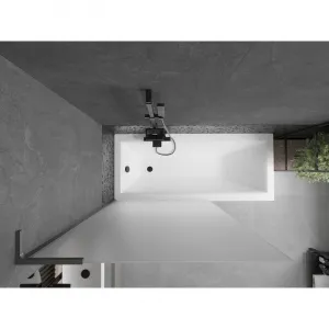 MEXEN/S - Next L vaňová zástena FIX 100 x 150, dekor, grafit metal 895-100-000-03-30-95