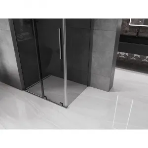 MEXEN/S - Velar L sprchovací kút, posuvné dvere 100 x 80, grafit, grafit metal 871-100-080-43-95