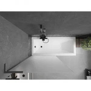 MEXEN/S - Next L vaňová zástena FIX 90 x 150, dekor, grafit metal 895-090-000-03-30-95