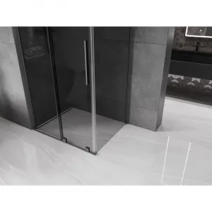 MEXEN/S - Velar L sprchovací kút, posuvné dvere 100 x 85, grafit, grafit metal 871-100-085-43-95