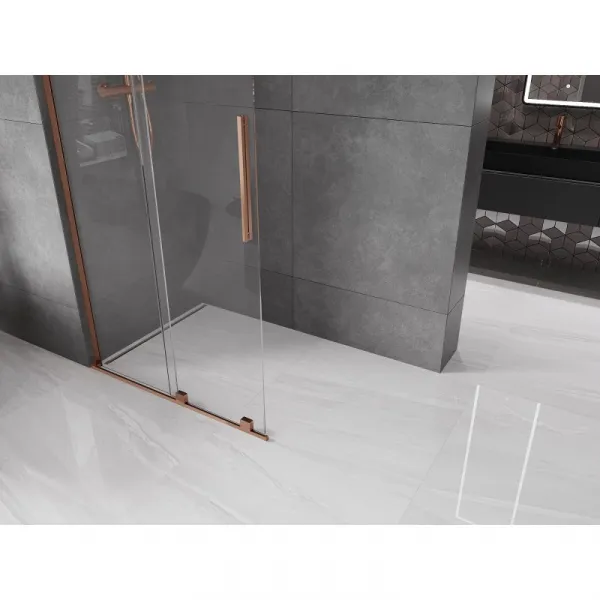 MEXEN/S - Velar L Sprchová zástena posuvná Walk-in 110 x 200, transparent 8 mm, ružové zlato 871-110-003-03-60