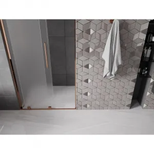 MEXEN/S - Velar L posuvné sprchové dvere 100, dekor, ružové zlato 871-100-003-31-60